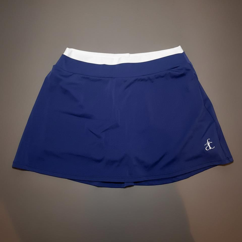 LAYERED CONTRAST WAIST SKORT-NAVY