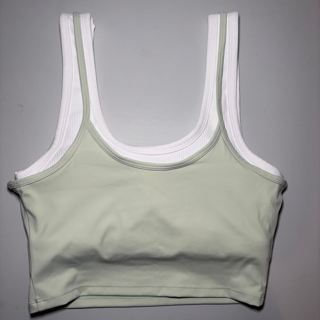 LAYERED SCOOP NECK TANK-LIME