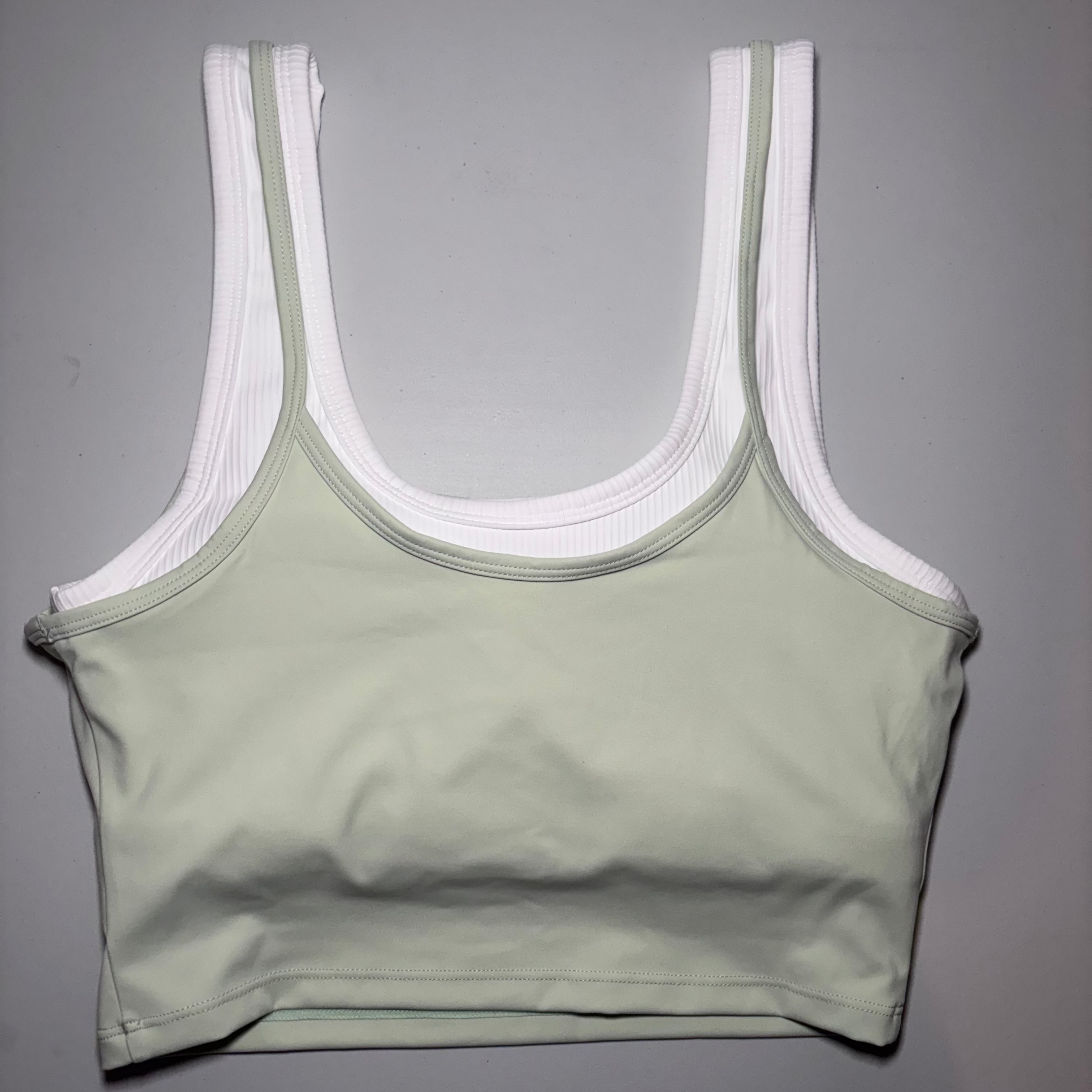 LAYERED SCOOP NECK TANK-LIME