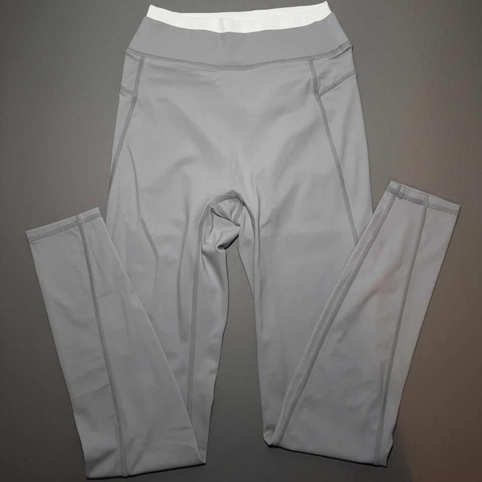 LAYERED CONTRAST WAIST LEGGINGS-GRAY