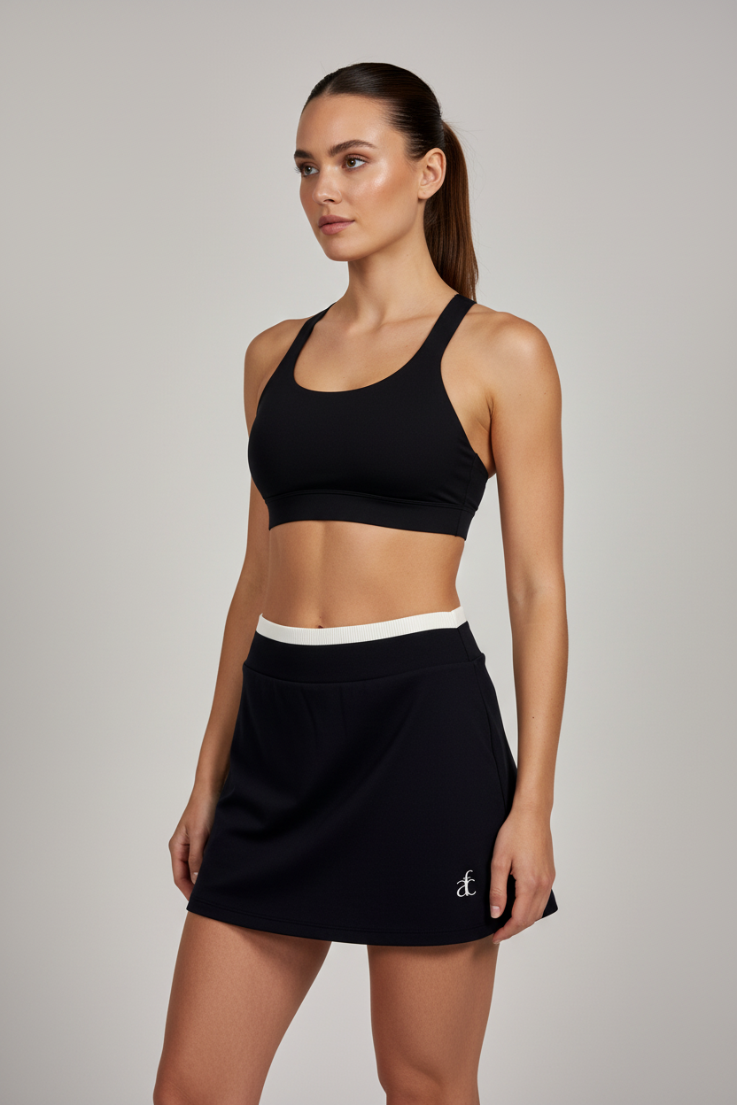 Athletic Flair Co. Black Golf Skort Model Photo