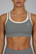 Grey Sports Bra - Front