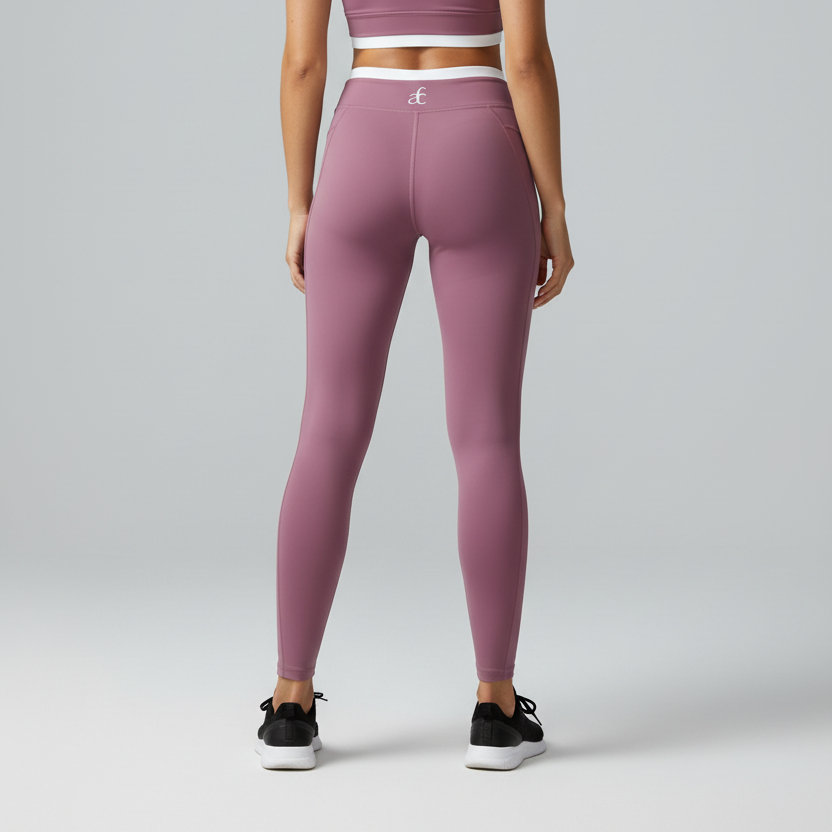 Mauve Pink Leggings - Back View