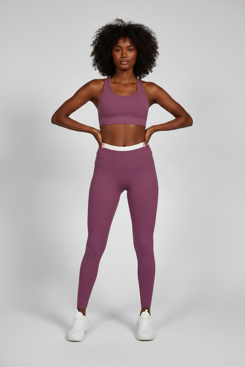 Mauve Pink Leggings - Front New Model