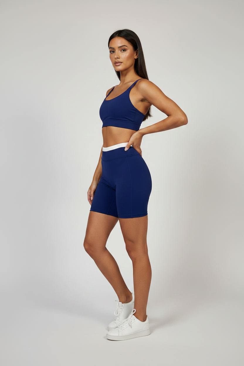 Navy Blue Biker Shorts Short - Front